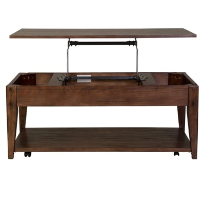 Lake House Lift Top Cocktail Table in Rustic Brown Oak Finish by Liberty Furniture - 210-OT