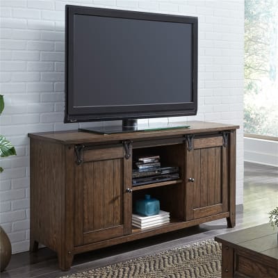 Lake House 60 Inch TV Console in Rustic Brown Oak Finish by Liberty Furniture - 210-TV60