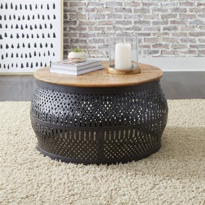Shadow View 3 Piece Accent Cocktail Table Set in Nutmeg and Charcoal Finish by Liberty Furniture - LIB-2189-AC-3PCS