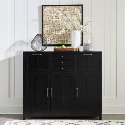 Capeside Cottage Buffet in Royal Black Finish by Liberty Furniture - 224-CB5648-B