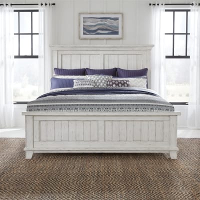 River Place Queen Panel Bed in White and Tobacco Finish by Liberty Furniture - LIB-237-BR-QPB