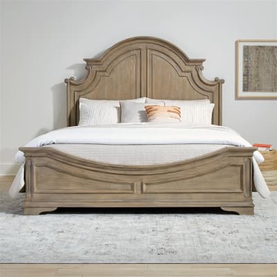 Magnolia Manor Queen Panel Bed in Weathered Bisque Finish by Liberty Furniture - LIB-244N-BR-QPB