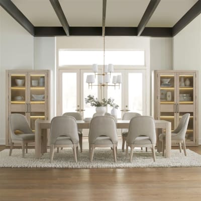 South Bend Rectangular Leg Table 9 Piece Dining Set in Cloud White Finish by Liberty Furniture - 306W-DR-9RLS