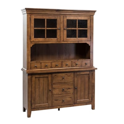 Hearthstone Ridge Hutch and Buffet in Tobacco and Black Finish by Liberty Furniture - LIB-382-DR-HB