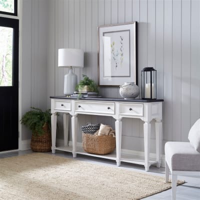 Allyson Park 72 Inch Hall Table in Wirebrushed White Finish by Liberty Furniture - 417-AT72