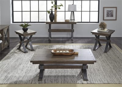 Sonoma Road Occasional Cocktail Table in Weather Beaten Bark Finish by Liberty Furniture - 473-OT1010