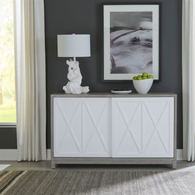 Palmetto Heights Server in Two Tone Shell White and Driftwood Finish by Liberty Furniture - 499-SR6036