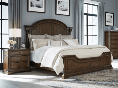 Arden Road Poster Bed in Satin Cherry Finish by Liberty Furniture - 512-BR-QPS