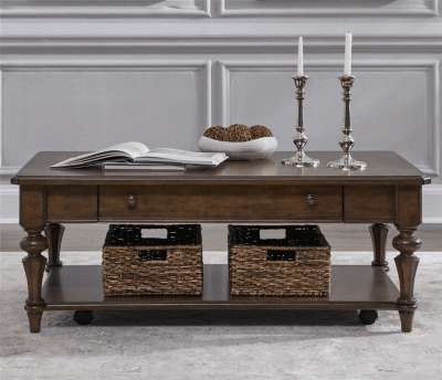 Arden Road Rectangular Cocktail Table in Satin Cherry Finish by Liberty Furniture - 512-OT1010