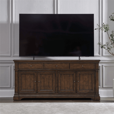 Arden Road 74 Inch TV Console in Satin Cherry Finish by Liberty Furniture - 512-TV74