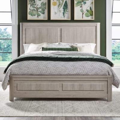 Modern Play Queen Panel Bed in Natural White Finish by Liberty Furniture - LIB-522-BR-QPB