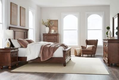 Rustic Traditions Panel Bed 6 Piece Bedroom Set in Rustic Cherry Finish by Liberty Furniture - 589-BR-QPBDMN