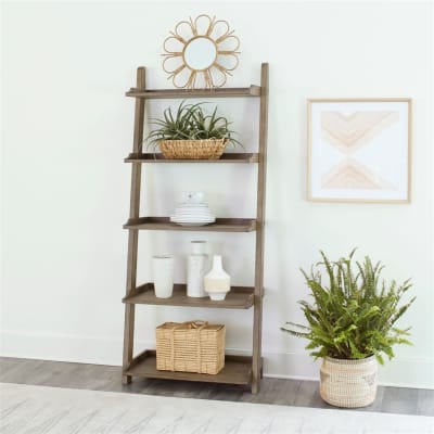 Americana Farmhouse Leaning Pier Bookcase in Dusty Taupe Finish by Liberty Furniture - LIB-615-BK202