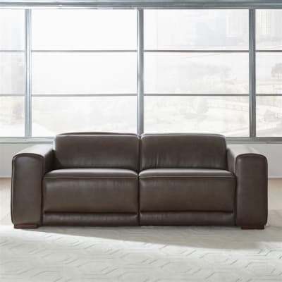 Deacon Dual Zero Gravity Power Recline Sofa with Power Ratchet Headrest in Boston Charcoal Leather by Liberty Furniture - 7014CC-UPH-2PCSOF