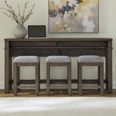Cascade Falls 4 Piece Console Bar Table Set in Satin Espresso Finish by Liberty Furniture - 732-OT-4PCS