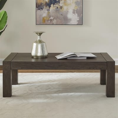 Cascade Falls Rectangular Cocktail Table in Satin Espresso Finish by Liberty Furniture - 732-OT1010