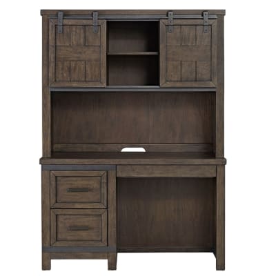 Thornwood Hills Writing Desk with Storage in Rock Beaten Brown w/Saw Cuts Finish by Liberty Furniture - LIB-759-BR70B