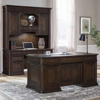 Provence Park 3 Piece Home Office Set in Chateau Brown Finish by Liberty Furniture - 765-HO-5JES