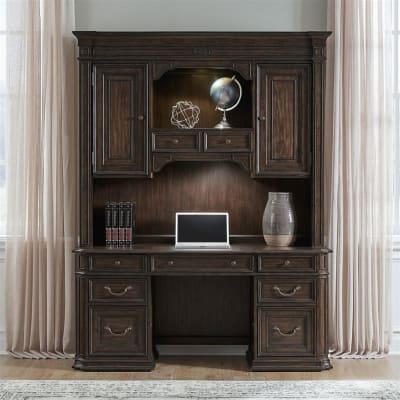 Provence Park Credenza and Hutch in Chateau Brown Finish by Liberty Furniture - 765-HO-CHS