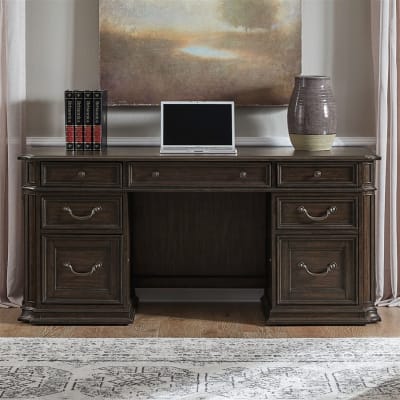 Provence Park Jr Executive Credenza in Chateau Brown Finish by Liberty Furniture - 765-HO-JEC