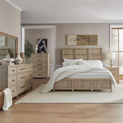 Proximity Place 6 Piece Queen Panel Bedroom Set in Barley Buff Finish by Liberty Furniture - LIB-780-BR-QPBDMN