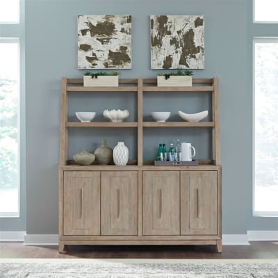 Brentwood Storage Sideboard and Hutch in Sandstone Finish by Liberty Furniture - LIB-789-DR-SBH