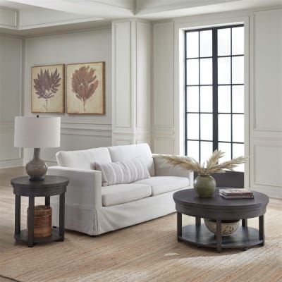 Weston 3 Piece Round Lift Top Cocktail Table Set in Peppercorn Finish by Liberty Furniture - LIB-811-OT-3PCS