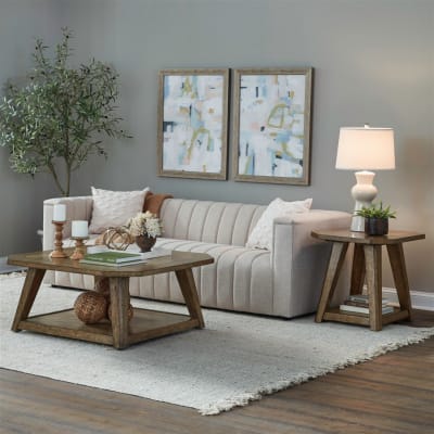 Carolina Park Octagonal Cocktail Table in Amber Brown Finish by Liberty Furniture - 930-OT1010