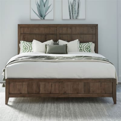Shaker Lakes Queen Panel Bed in Harvest Brown Finish by Liberty Furniture - LIB-936-BR-QPB