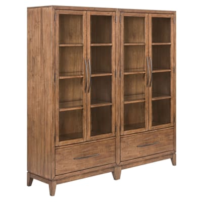 Shaker Lakes 2 Piece Bunching Display Cabinet Set in Harvest Brown Finish by Liberty Furniture - LIB-936-DR-2BC