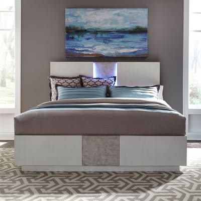 Mirage Panel Bed in Wirebrushed White Finish by Liberty Furniture - 946-BR-QPB