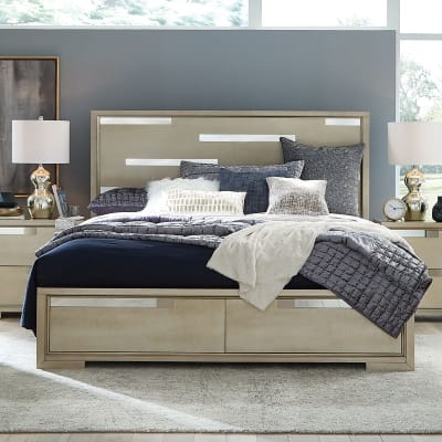 Chantelle Panel Storage Bed in Champagne Finish by Magnussen - MAG-B5313-54A
