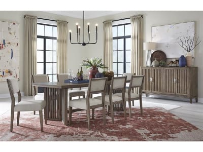 Kavanaugh 9 Piece Trestle Dining Room Set in Weathered Kona Brown Finish by Magnussen - MAG-D5612-21-65