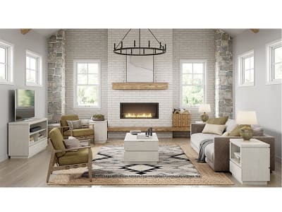 Claudette 3 Piece Lift Top Storage Cocktail Table Set w/Casters in Alabaster Finish by Magnussen - MAG-T5644-50-03