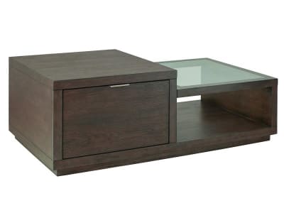 Merrick 3 Piece Rectangular Cocktail Table Set w/Casters in Homestead Brown/Glass Finish by Magnussen - MAG-T5653-43-03
