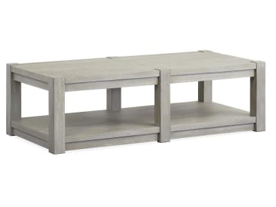 Burgess 3 Piece Rectangular Shelf Cocktail Table Set w/Casters in Calico Grey Finish by Magnussen - MAG-T5701-42-03