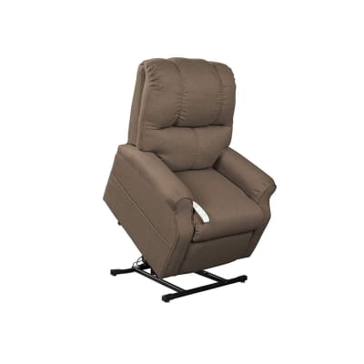 Pocono Power Lift Chair Chaise Lounger Recliner in Chocolate Polyester by Mega Motion - NM-2001-CHO