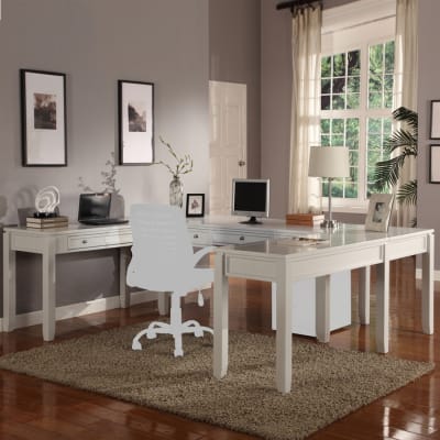 Boca U Shape Desk in Cottage White Finish by Parker House - PH-BOC-5PC-UDESK