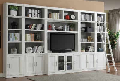 Catalina 7 Piece Entertainment Wall in Cottage White Finish by Parker House - PH-CAT-7PC-ENT