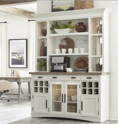 Americana Modern Buffet and Hutch in Cotton and Oak Finish by Parker House - DAME-69-2-COT