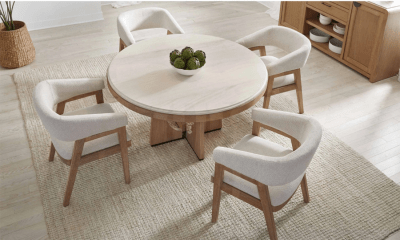 Escape 54 Inch Round Table 5 Piece Dining Set in Glazed Natural Oak Finish by Parker House - DESC#54RND-2-2118