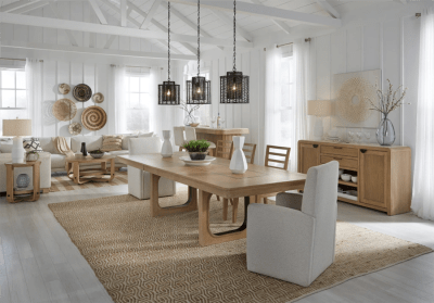 Escape Rectangular Table 7 Piece Dining Set in Glazed Natural Oak Finish by Parker House - DESC#84REC-2-M