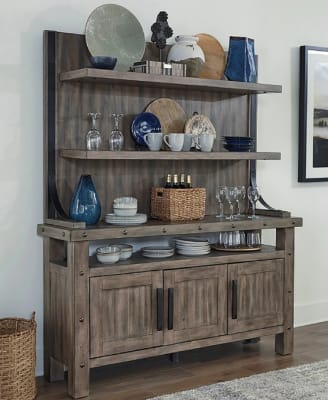 Lodge Buffet with Hutch in Siltstone Finish by Parker House - DLOD#66-2