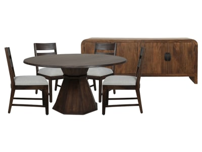 Portico 6 Piece Round Table Dining Set in Warm Brown Finish by Parker House - PH-DPRT-KIT-6B-60RND