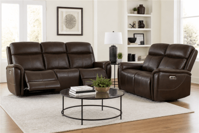 Cascade 2 Piece Power Reclining Sofa Set in Auburn Leather by Parker House - PH-MCAS-31PH-AUBN