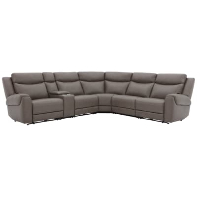 Momentum 6 Piece Zero Gravity Sectional with Heat, Massage & Speaker in Dark Granite Cover by Parker House - PH-MMTM-PACKA-HZ-HM-DKGN