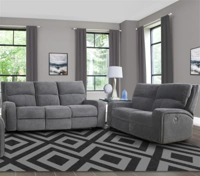 Polaris 2 Piece Power Reclining Sofa Set in Bizmark Grey Cover by Parker House - PH-MPOL-32PH-BIG