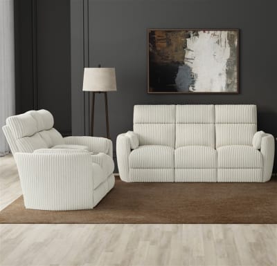 Radius 2 Piece Power Reclining Sofa Set in Mega Ivory Cover by Parker House - PH-MRAD-32P-MGIV
