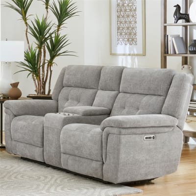 Richland Power Console Loveseat with Power Headrests in Bristol Grey Cover by Parker House - PH-MRIC-822CPH-BRGR