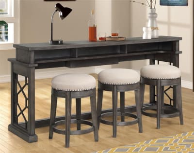 Sundance Everywhere Console with 3 Stools in Smokey Grey Finish by Parker House - SUN#09-4-SGR